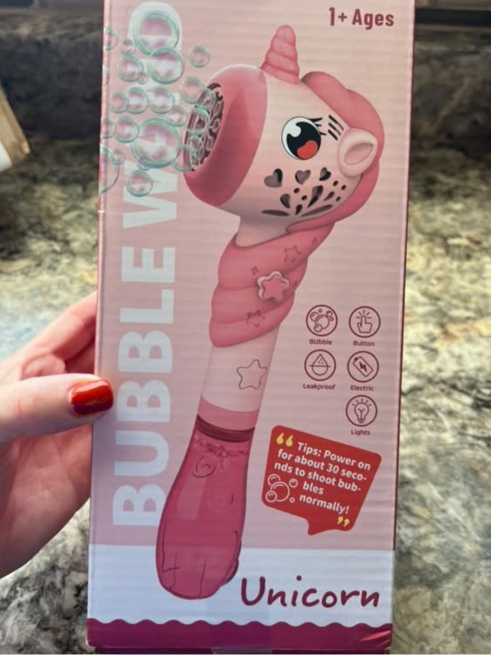 Pink Unicorn Bubble Toy Wand for Kids - Bubble Vortex